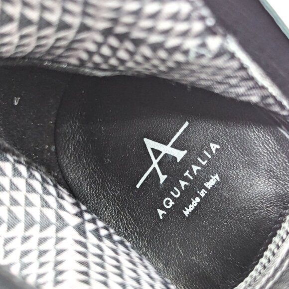 Aquatalia Women Liana Black Leather Harness Moto biker Knee boots size 7.5 - Picture 9 of 11